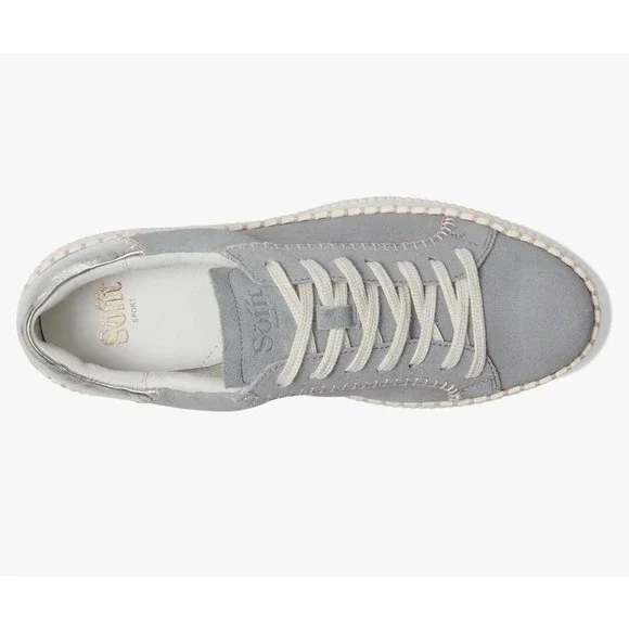 Sofft Sneaker‎ Womens 6 EU 37 Frazier Chambray Silver Gray Suede New - Picture 5 of 11